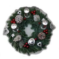 Adventskranz silber 30 cm